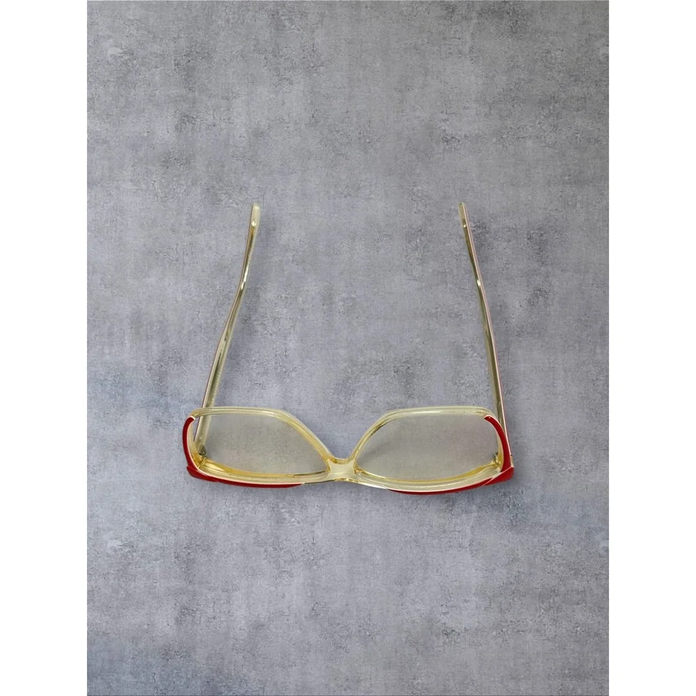 Fabrege Eyeglass FRAMES ONLY Women Red Clear Yellow Vintage Square 41